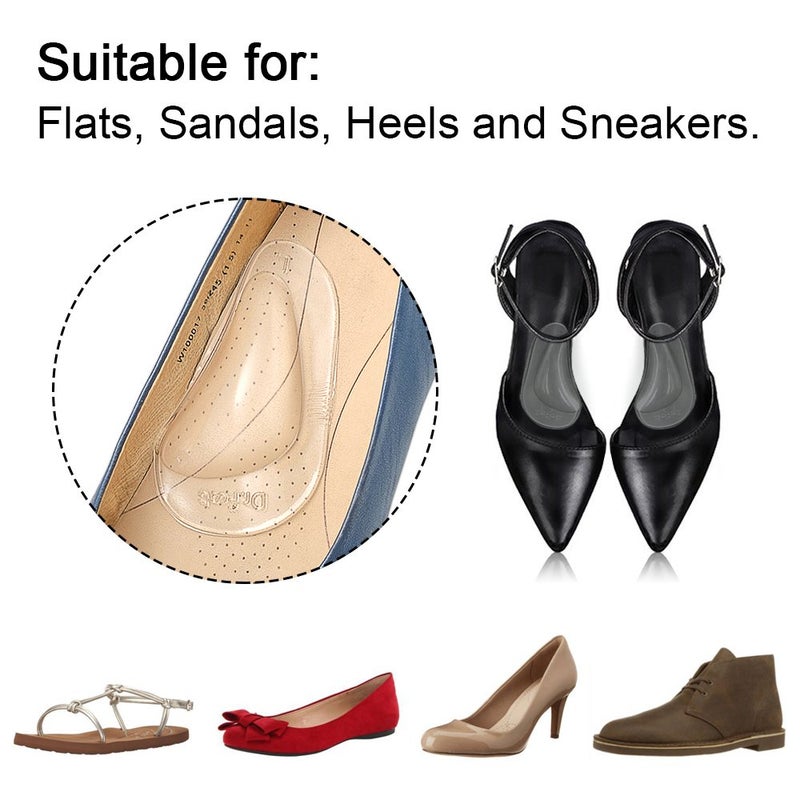 Dr.Foot Dr. Foot's Arch Support Shoe Insoles for Flat Feet, Gel Arch Inserts for Plantar Fasciitis, Adhesive Arch Pad for Relieve Pressure and Feet Pain- 3 Pairs (Clear, 3 Count (Pack of 1)) - Image 4